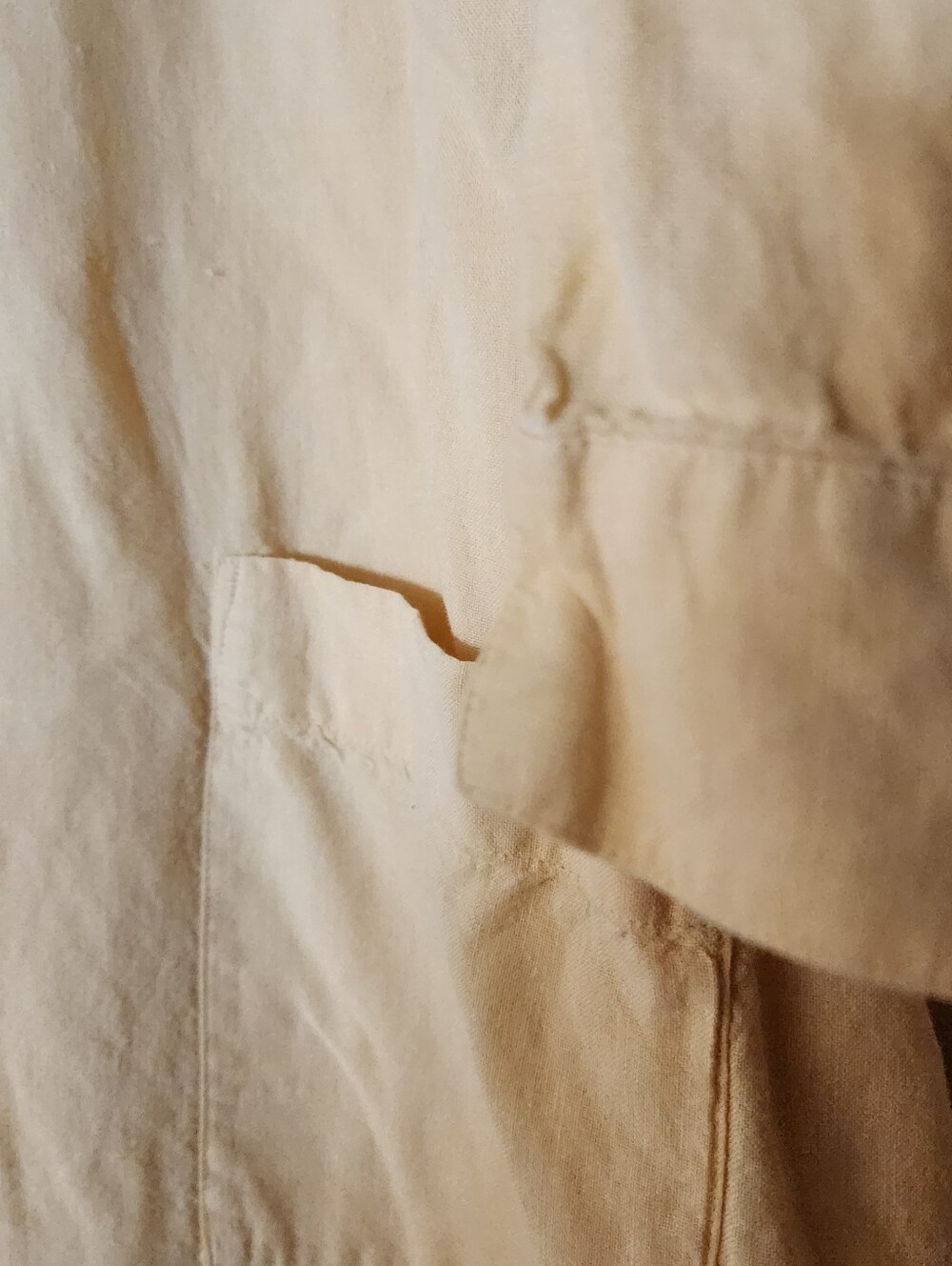 Pure Jill 100% Linen Buttery Light Yellow Button-Front Shirt Dress/ Duster - Picture 4 of 9